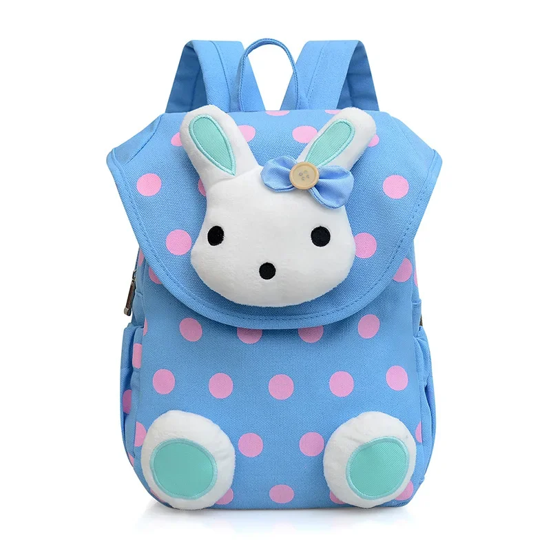 Sac à dos de dessin animé anti-perte de lapin mignon pour filles, sac à dos imprimé en toile de grande capacité, étudiant en maternelle, à la mode, nouveauté