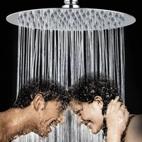 High Quality Stainless Steel Ultra-Thin 10/8/6 Inch Waterfall Shower Heads Rainfall Shower Head Rain Square Round