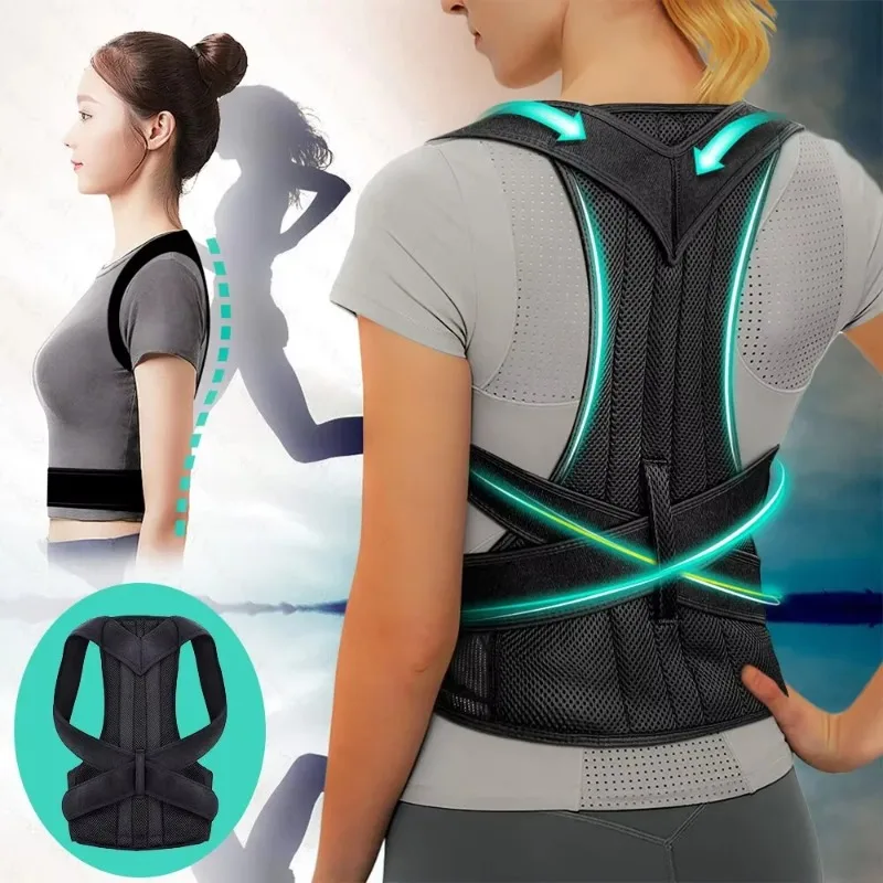 

1pcs Adjustable Back Posture Corrector With Breathable Shoulder And Waist Support Straps For Boys And Girls To Relieve Back Pain