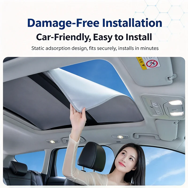For Porsche Macan 2014-2024 Panoramic Roof Sunshade Static Adsorption Heat Insulation UV Protection Car Parts