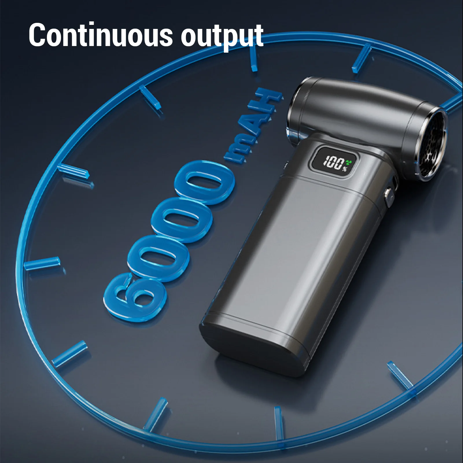 متعددة الوظائف العنيفة مروحة الرقمية فرش السيارات 6 سرعات قابل للتعديل 6000mAh التوربينات منفاخ الهواء للكمبيوتر المنزلي للسيارة #3