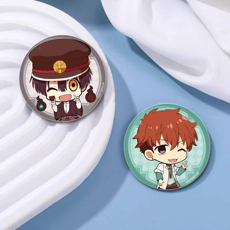 Anime Figure Kou Minamoto/Hanako-kun/Nene Yashiro/Aoi Akane/Sakura Nanamine/Sousuke Mitsuba Badge Buttons Pins for Clothes Decor