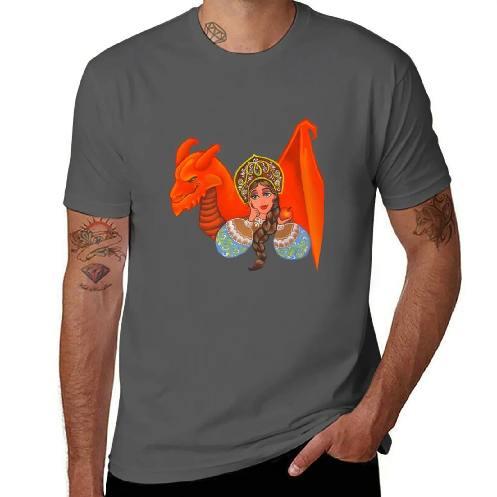 

The girl, the serpent and the Apple... T-Shirt Fashion Simple Casual Tee Shirt