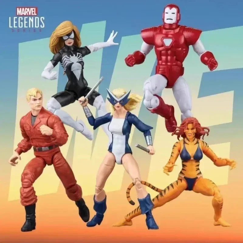 Marvel Legends West Coast Avengers Set Movable Model 6 Inches Iron Man Spider-Woman Action Figure Doll Collectible Figurines