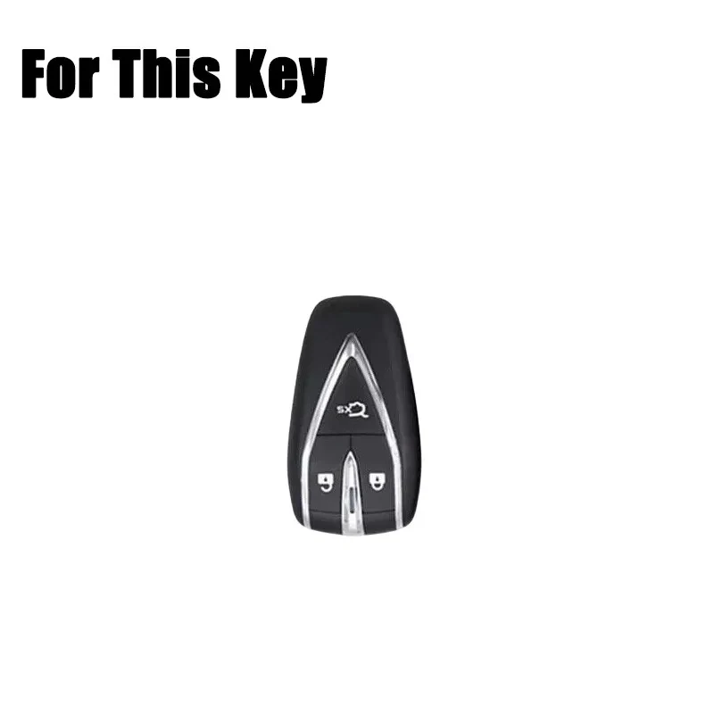 Genuine Leather Car Remote Smart Key Fob Case Cover Holder Bag With Keychain For Changan CS35 PLUS CS55 PLUS CS75 PLUS