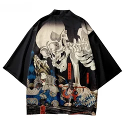 Kimono imprimé Ukiyo-e pour hommes et femmes, cardigan Haori Harajuku, streetwear japonais vintage, entrée traditionnelle, grande taille, 5XL, 6XL