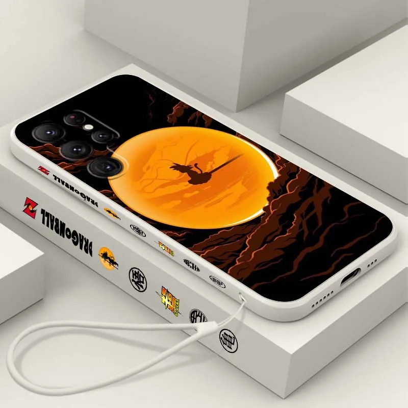 

Luxury Gohan Goku Dragon Ball For Samsung Galaxy S26 S25 S24 S23 S22 S21 S20 S10 Edge Ultra Plus FE Liquid Left Rope Phone Case