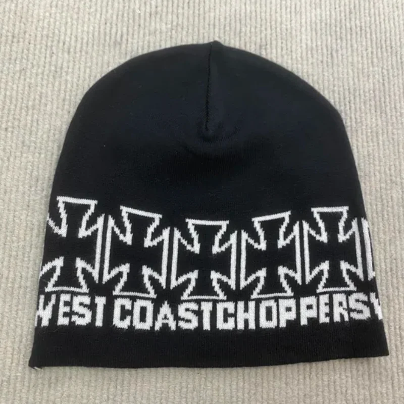 2026 Spring/Summer New Jacquard Wool Trendy Brand Hat Y2K New Hip Hop Fashion Brand Cross Medal Same Knitted Hat