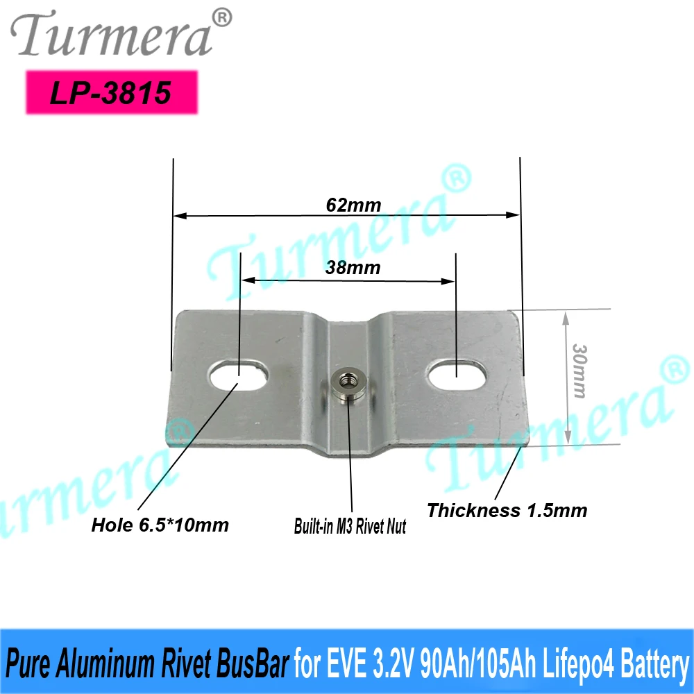Pure Aluminum Rivet Lifepo4 Battery Busbar 38mm 73mm For EVE 3.2V 100Ah 105Ah 230Ah 280Ah 320Ah LiFePO4 Battery Cell Connect Use