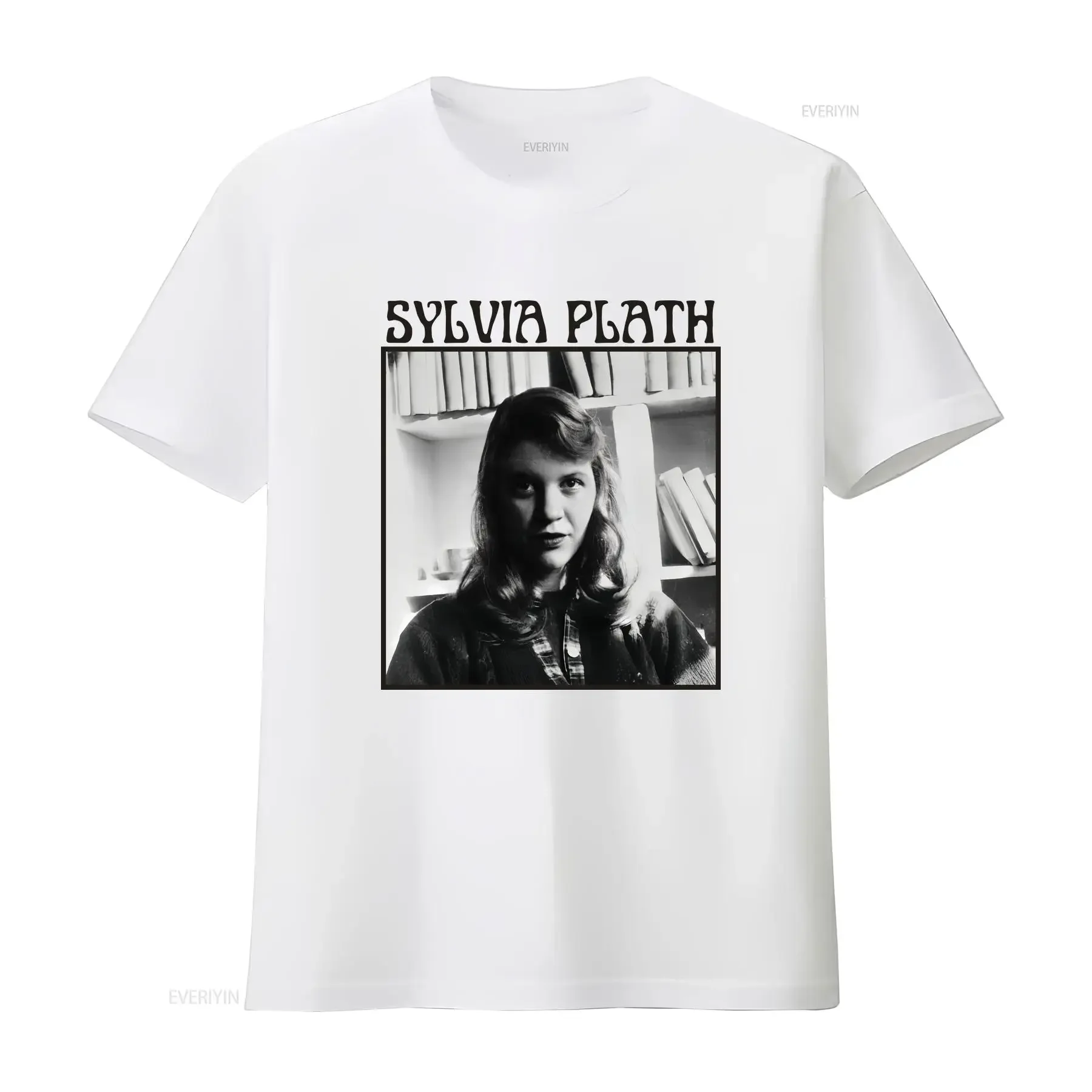 Sylvia Plath T Shirt Poet Writer Bookworm Jersey  vintage Washed homme designer clothes Top For Everyday Wear Breathable