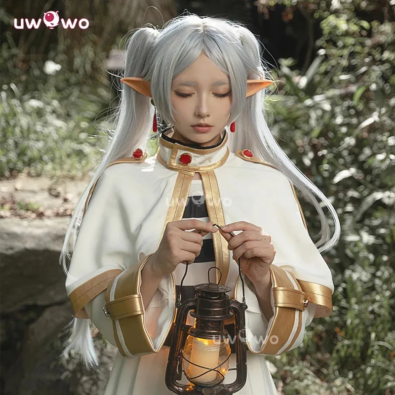 IN STOCK UWOWO Collab series Frieren Cosplay Anime Elf Cosplay Costume Frierenn at the Funerall Dress Ears Earrings Mage Uniform