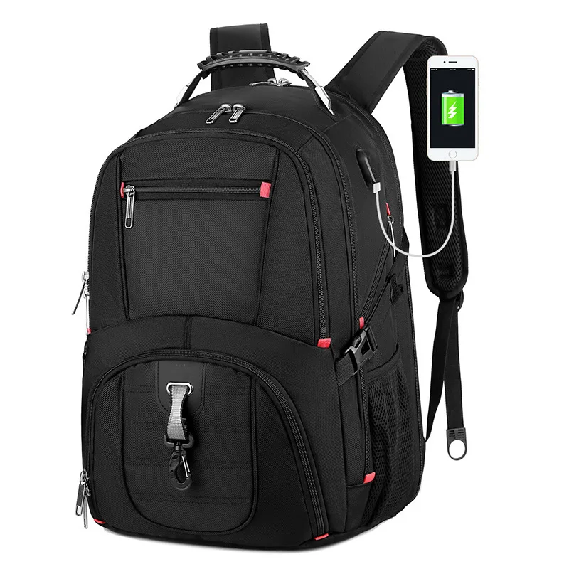 2024 New Trend Black Business Leisure Travel Backpack Backpack, Men\'s USB Multi functional Waterproof Laptop Backpack