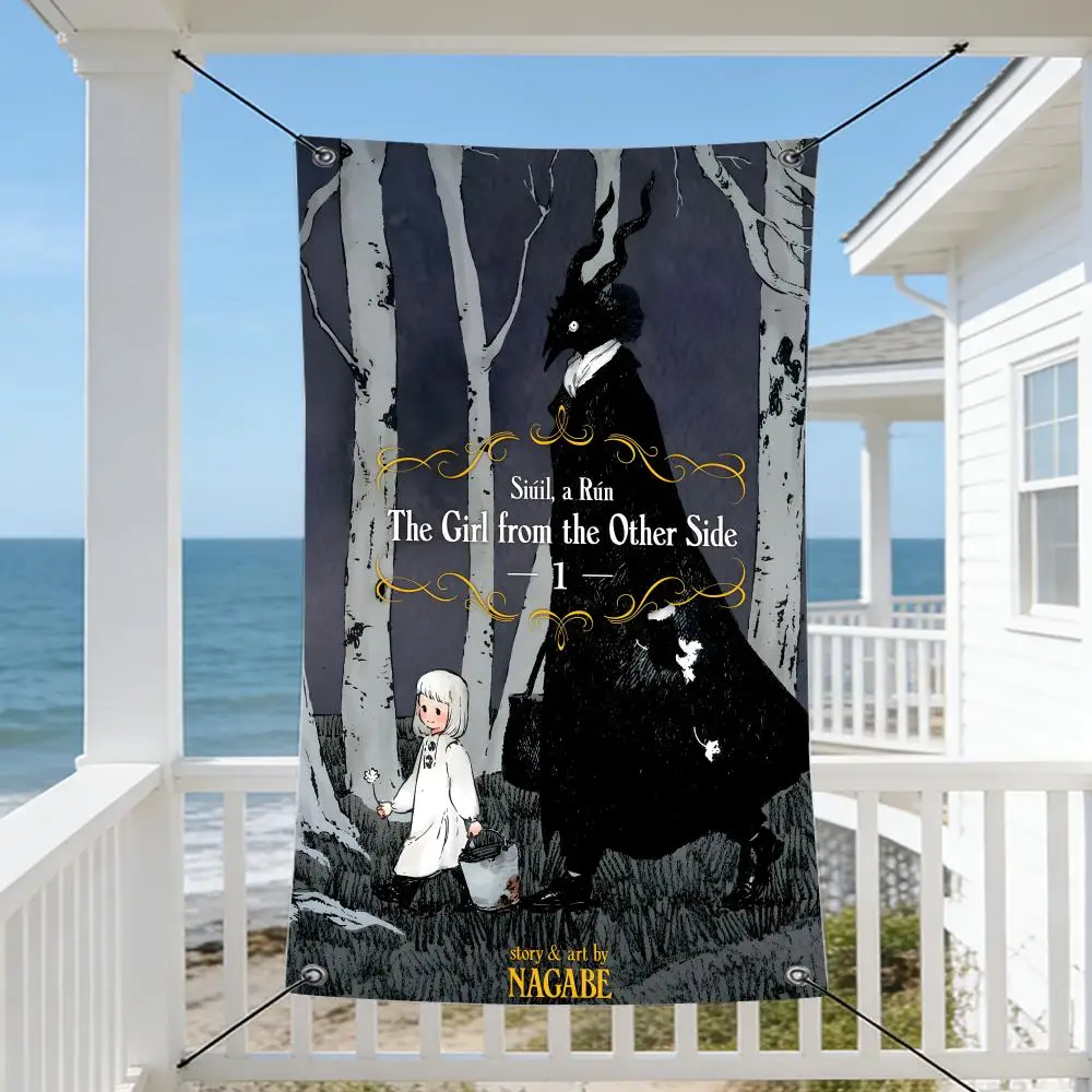 Anime T-The G-Girl f-from t-the O-Other S-Side Flags Cozy Home Flag 4 Grommets Anti-Wrinkle Waterproo  Indoor