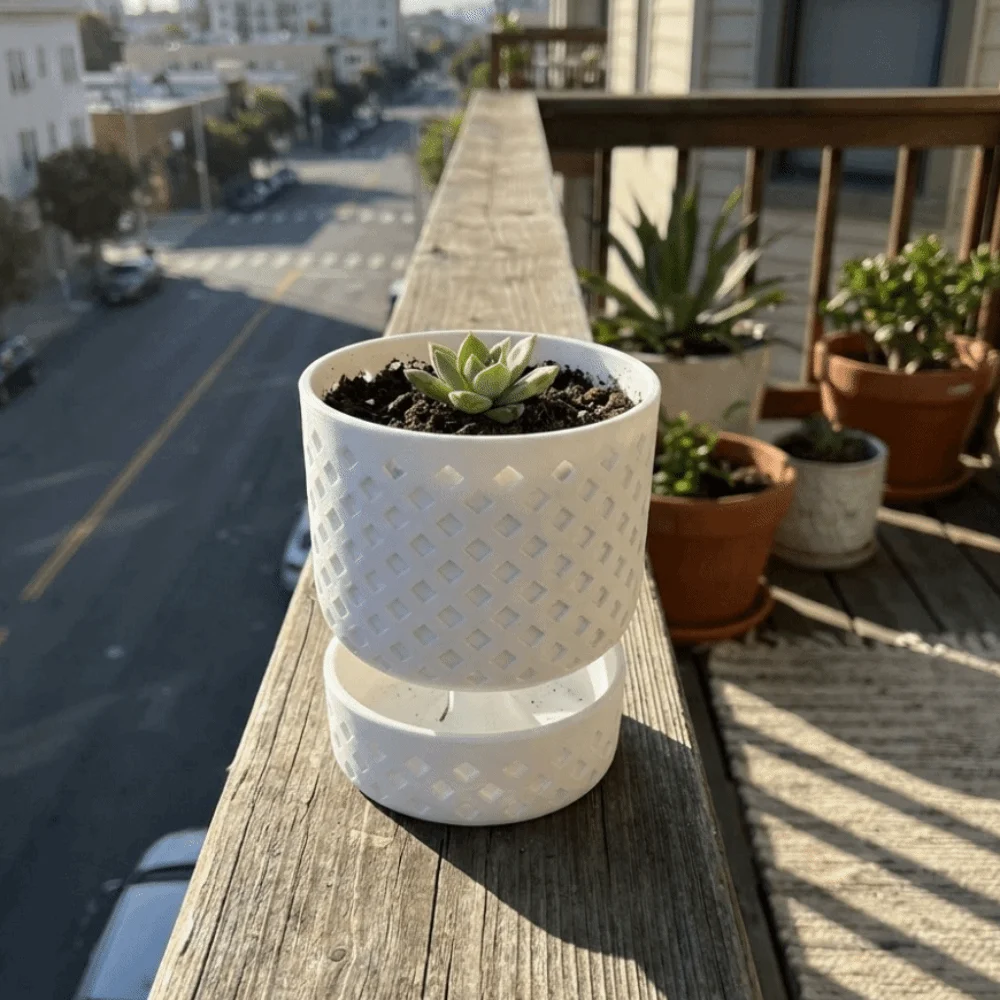 

Root Control 3D Printed Flower Pot Plastic Decorative Plant Containers Breathable Flowerpots Succulent Plant Basin Gardening