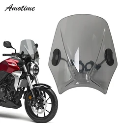 For Honda CB125R CB250R CB300R NEO Sports Cafe 2018-2023 2024 Windscreen Windshield Wind Deflector with Bracket Motorcycle Parts