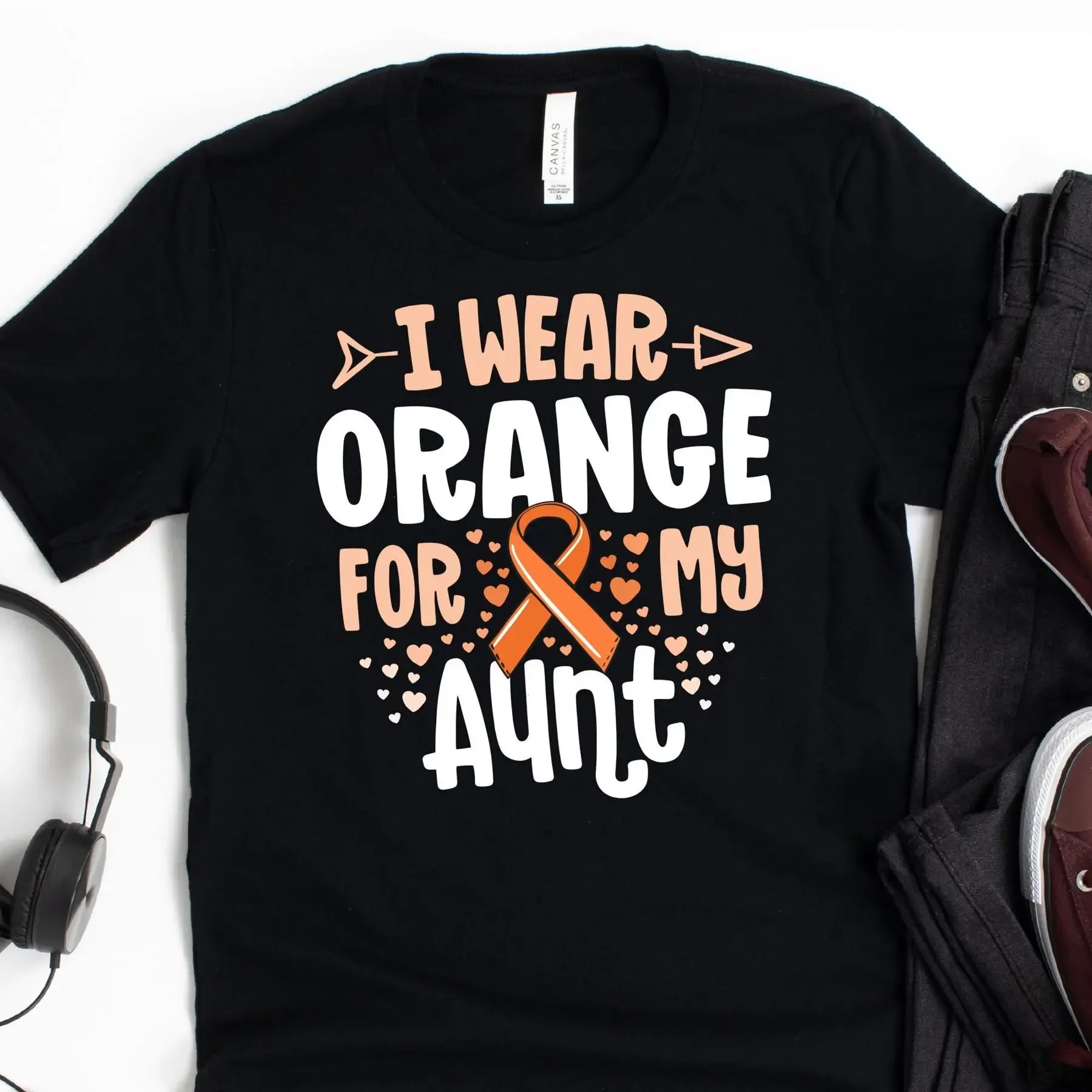 

Футболка «Я ношу оранжею для моей тети» с лентой «Лекуя рак» «Последую о почек»