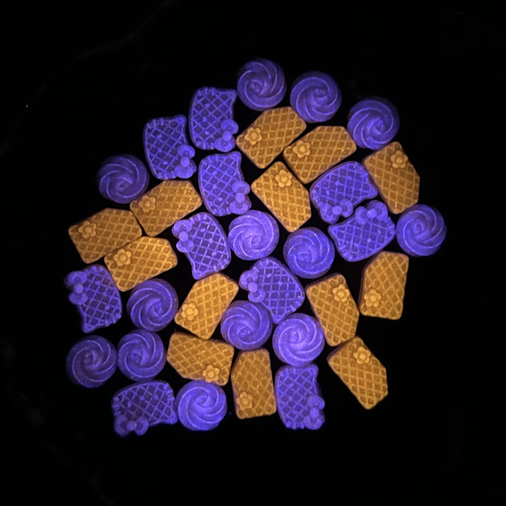 30 pièces créatif simulé fleur bourgeon Biscuits ongles breloques mignon lumineux tête de chat cranté Biscuits résine Nail Art décorations bricolage