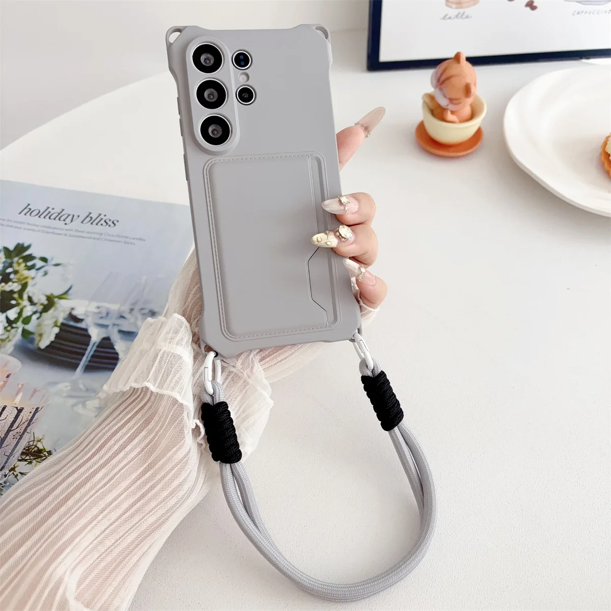 Handgelenkband Brieftasche Kartenhalter Handyhülle für Samsung Galaxy S26 S25 S24 Ultra S23 FE S22 Plus A17 A56 Silikon Schutzhülle – Detail 18