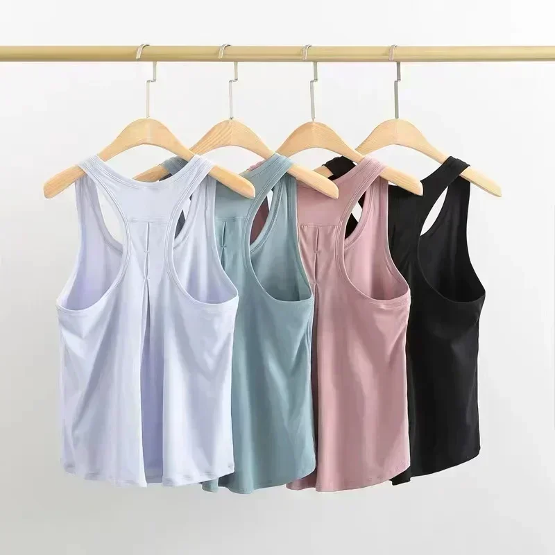 Lemon Women Loose Sports Yoga Tank Top Elastic force Quick Dry Running Exercise Sleeveless Shirts Summer Fitness Vest Smock