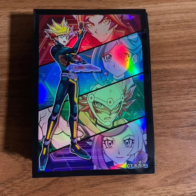 70PCS Genuine Yugioh VRAINS Yusaku Fujiki Card Sleeves Yu-Gi-Oh! TCG OCG Trading Cards Laser Flash Protector Case