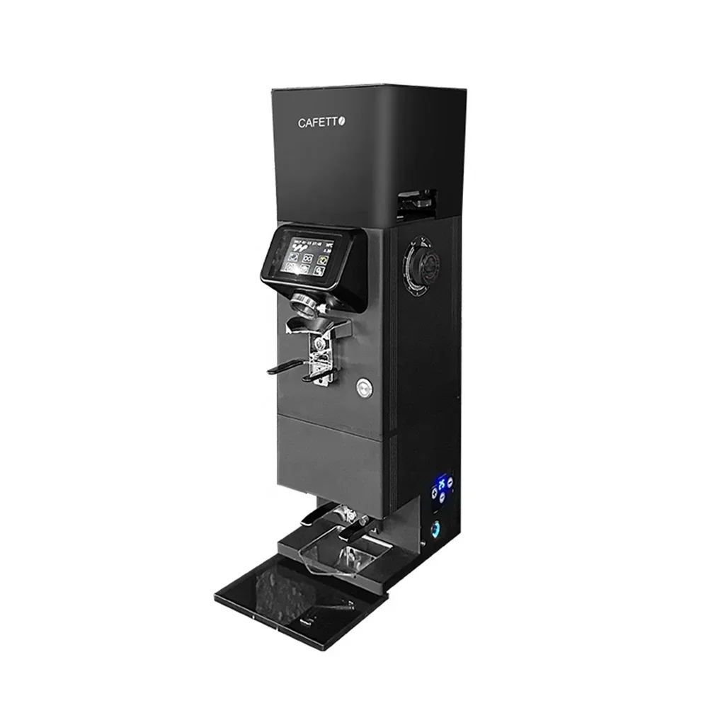 Flat Burr Coffee Grinder com Tamper, Digital Touch Screen Control, Moagem Tamanho Ajustável, 90mm