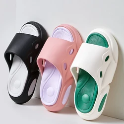 Zapatillas de plataforma gruesa con cojín de aire para mujer, Chanclas de playa antideslizantes, sandalias suaves de Eva, mezcla de colores, Verano