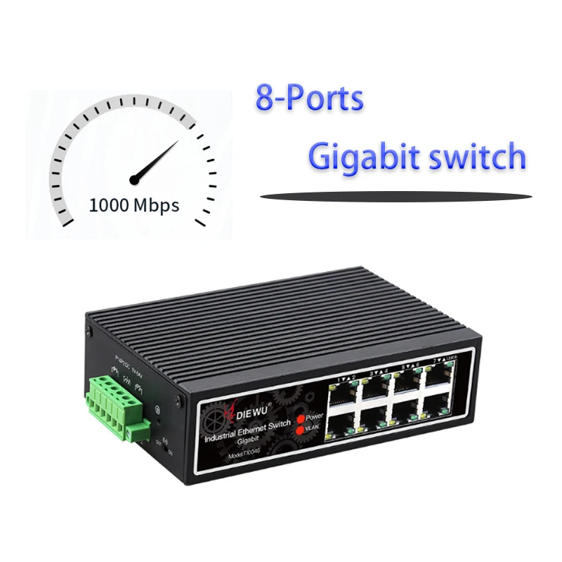 

Industrial switch Signal enhancement Industrial 8port gigabit switch network switch Internet Splitter Plug and Play RJ45 LAN HUB