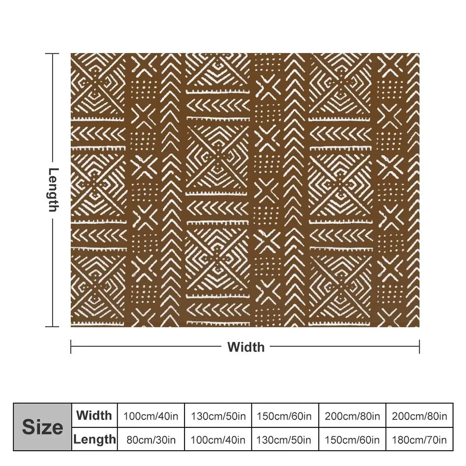 Line Mud Cloth // Brown Throw Blanket Flannel Fabric blankets and throws Blankets