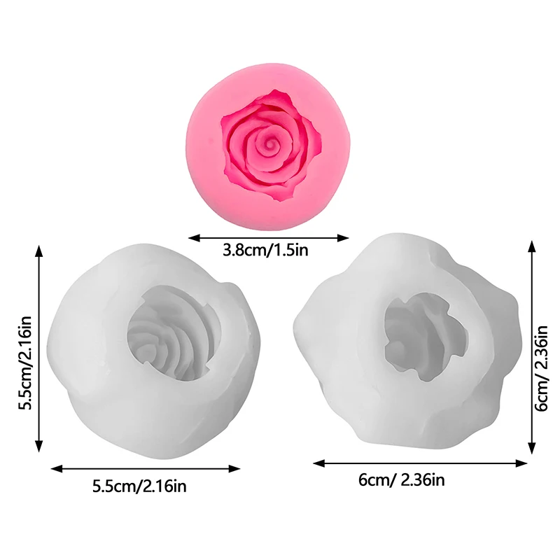 【CC315】 Stampo in silicone con fiore di peonia rosa 3D Stampo per cottura al cioccolato in gesso fatto a mano fai-da-te per decorazioni di San Valentino