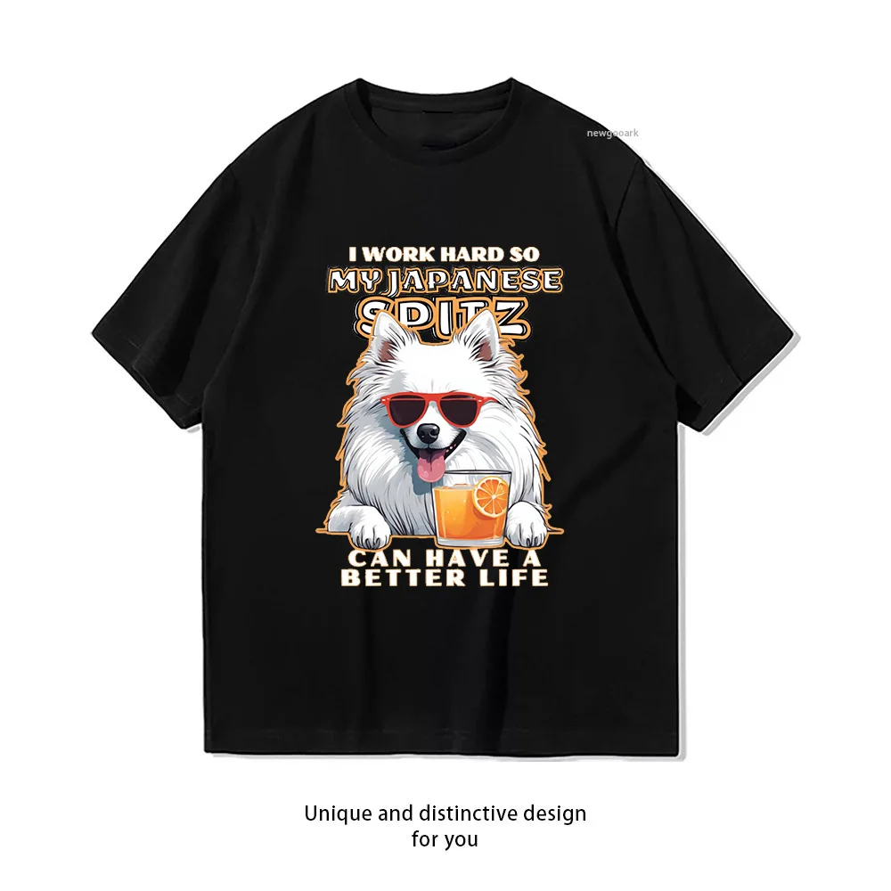I work hard so my amazing japanese spitz dog can have a better life T-Shirt Japanese Spitz Dog Lovers shirt Breathable
