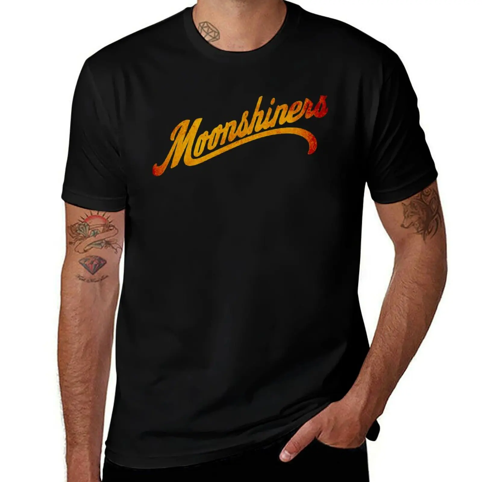 Moonshiners T-Shirt Casual Simple Design Short Sleeve Shirt T-Shirt