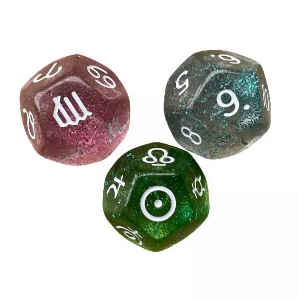 Astrology Dice Board Game Polyhedral Constellation Sign Acrylic D12 Dice Set for Family Gathering and Gift