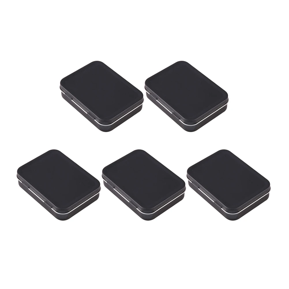 

5pcs Portable Storage Box Metal Tin Cans Mini Rectangular Empty Tins Lightweight Durable Travel Camping