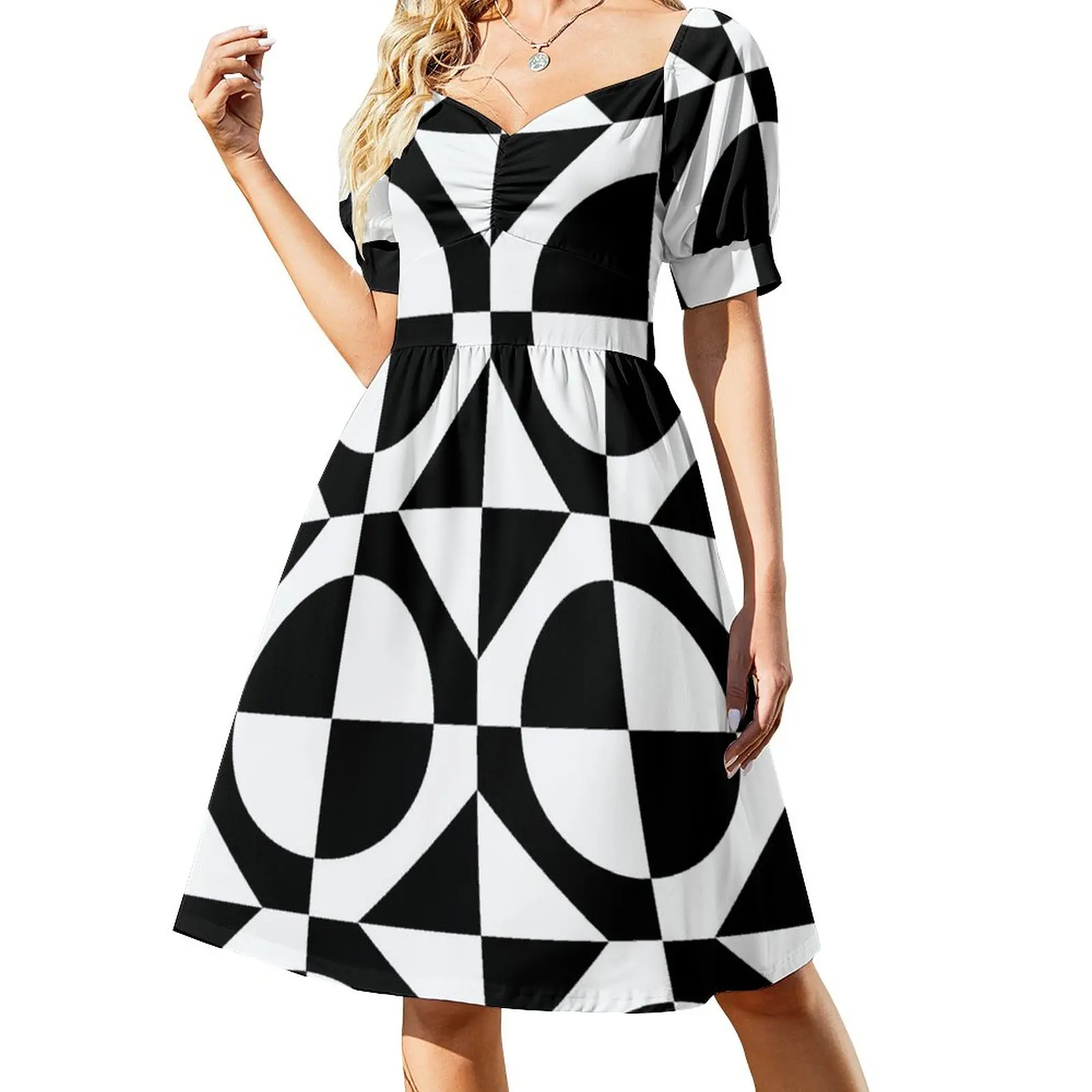 

Black & White 1960's Style Two Tone Ska Mod Sleeveless Dress dress dresses evening dresses luxury 2023 bandage dress