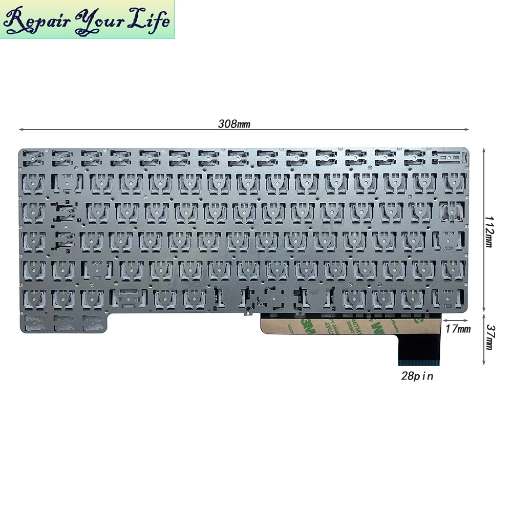 Klawiatura PT-BR Brazylia Brazuelska do Positivo Vision C14 XM309E Notebook Klawiatury/Teclado Bez Podświetlenia Czarne/Szare Klawisze — zdjęcie produktu 6