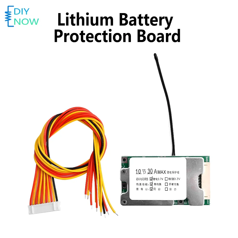 10S BMS 36V 30A Lithium Battery Protection Board with Temperature Control High Power Discharge for Electric Bike Scooter