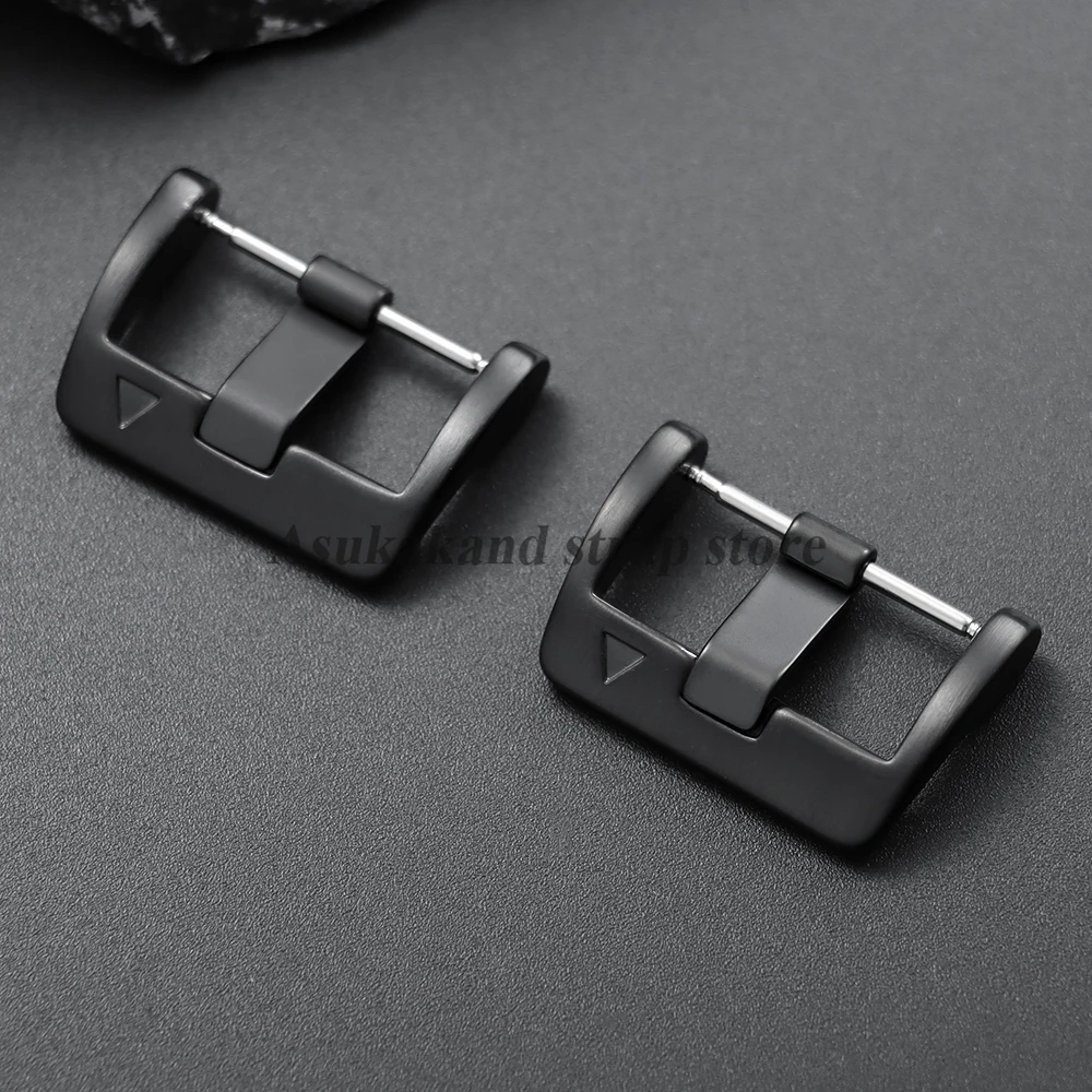 Black Stainless Steel Watch Buckle 22mm for Garmin Nylon Silicone Leather Watch Strap Metal Button Replacement Watch Accessories