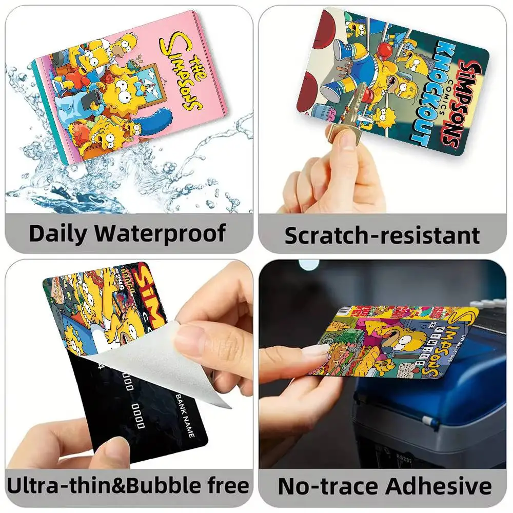 The S-Simpsons ANIME Credit Card HD Stickers Small Chip Waterproof Sticker Game Card Decal Gift