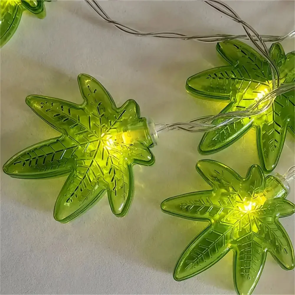 Green leaf 1.5M/3M LED ambient light string battery powered, suitable for home, courtyard, and party decoration lights