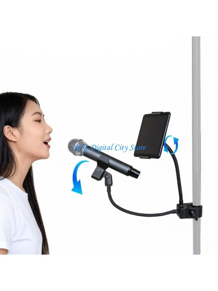 U75B High Strength Tablet Mounting Bracket For Mic Stands Tripods Bikes Holds Devices Up To 13 Inches Phone Tablets Holder