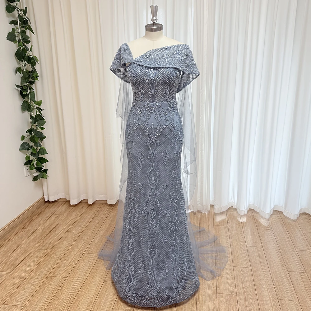 

Alinovia Elegant Mermaid Lace Evening Dress for Women 2025 Dubai Arabia Bead One Shoulder Long Formal Prom Party Gown Customized