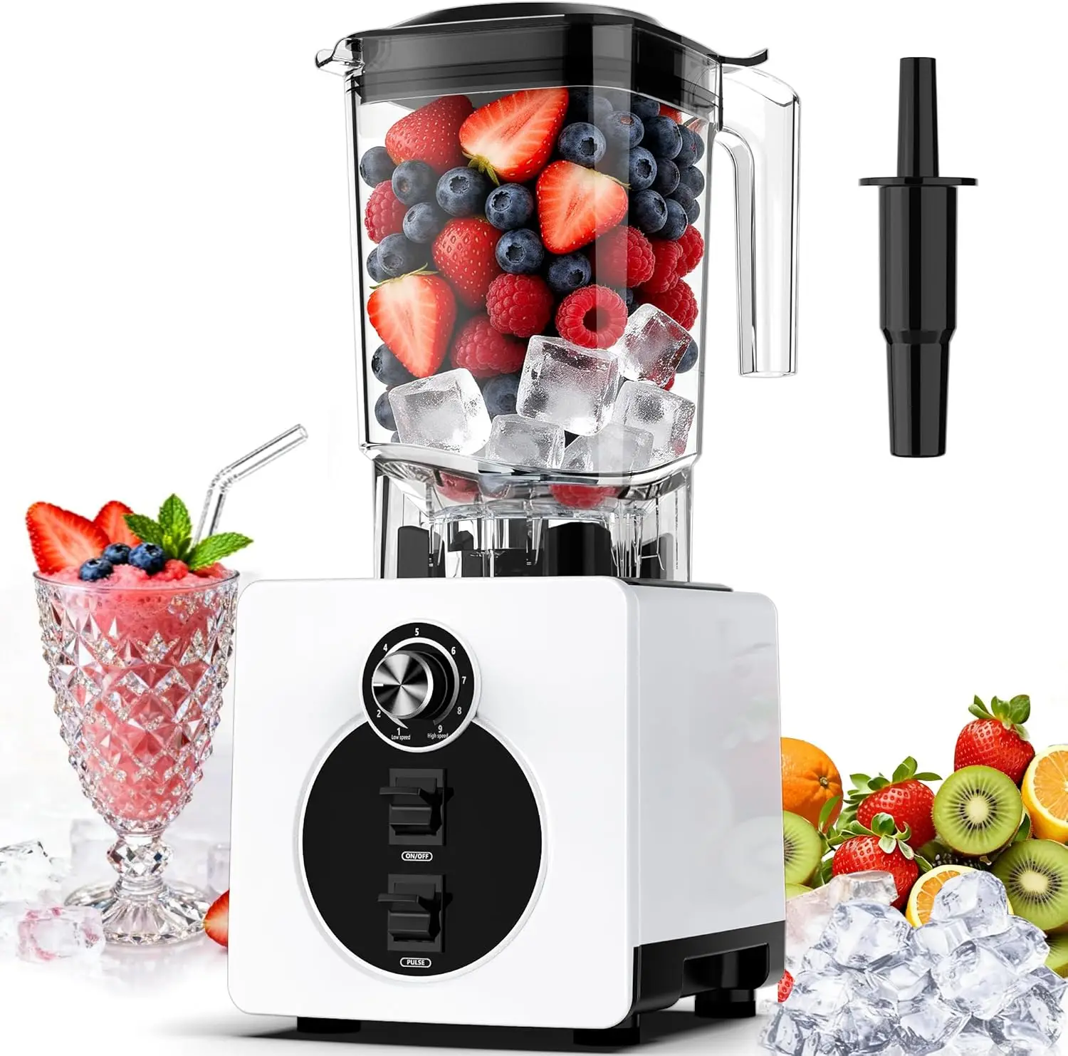 Blender for Smoothies, 2200W Peak Power, 60-Ounce BPA-Free Pitcher, Kitchen Blender, Dishwasher Safe, Preset Programs for Frozen