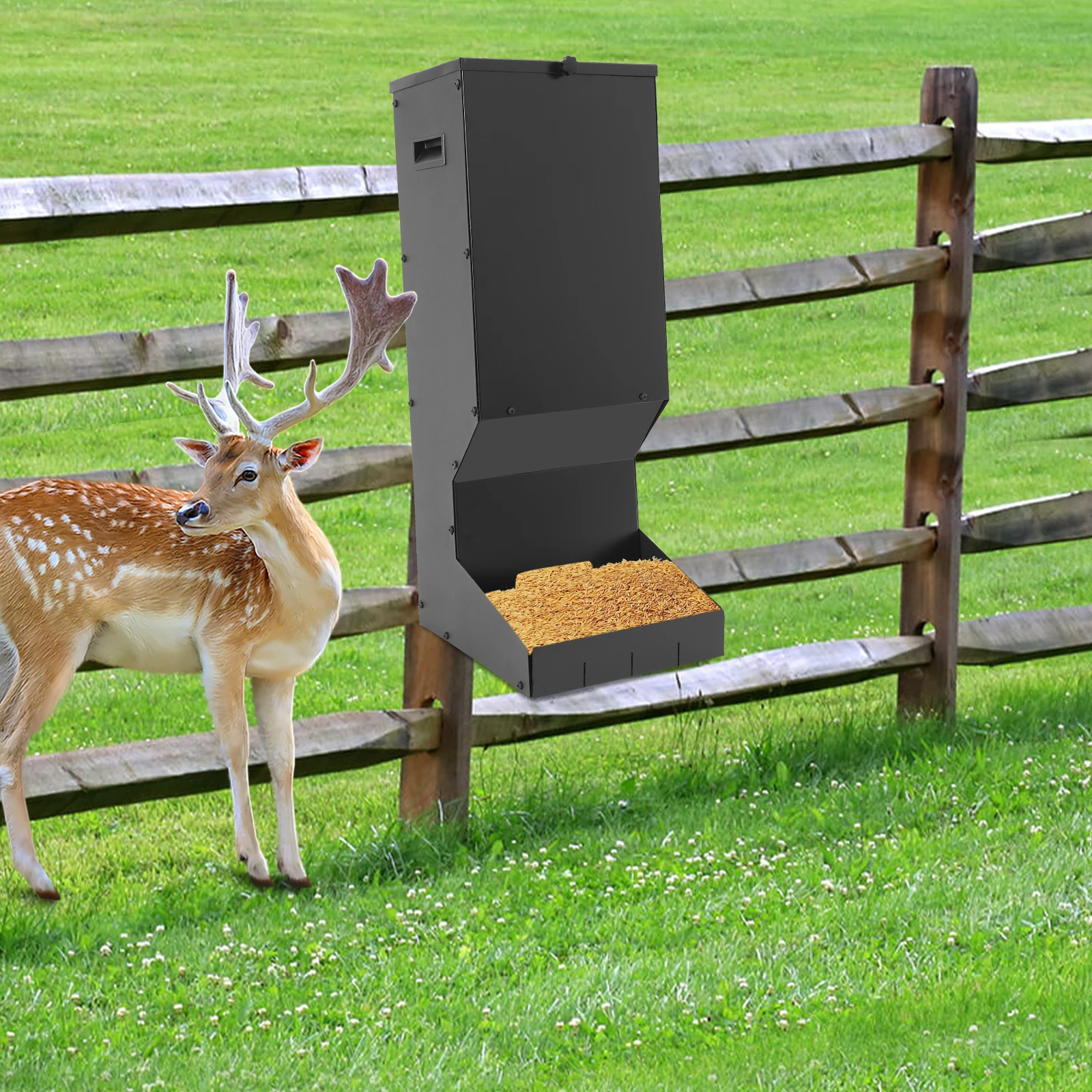 

Hanging Deer Feeder Box Heavy Duty Automatic Deer Feeder Dispensers Suitable For Wildlife Farms