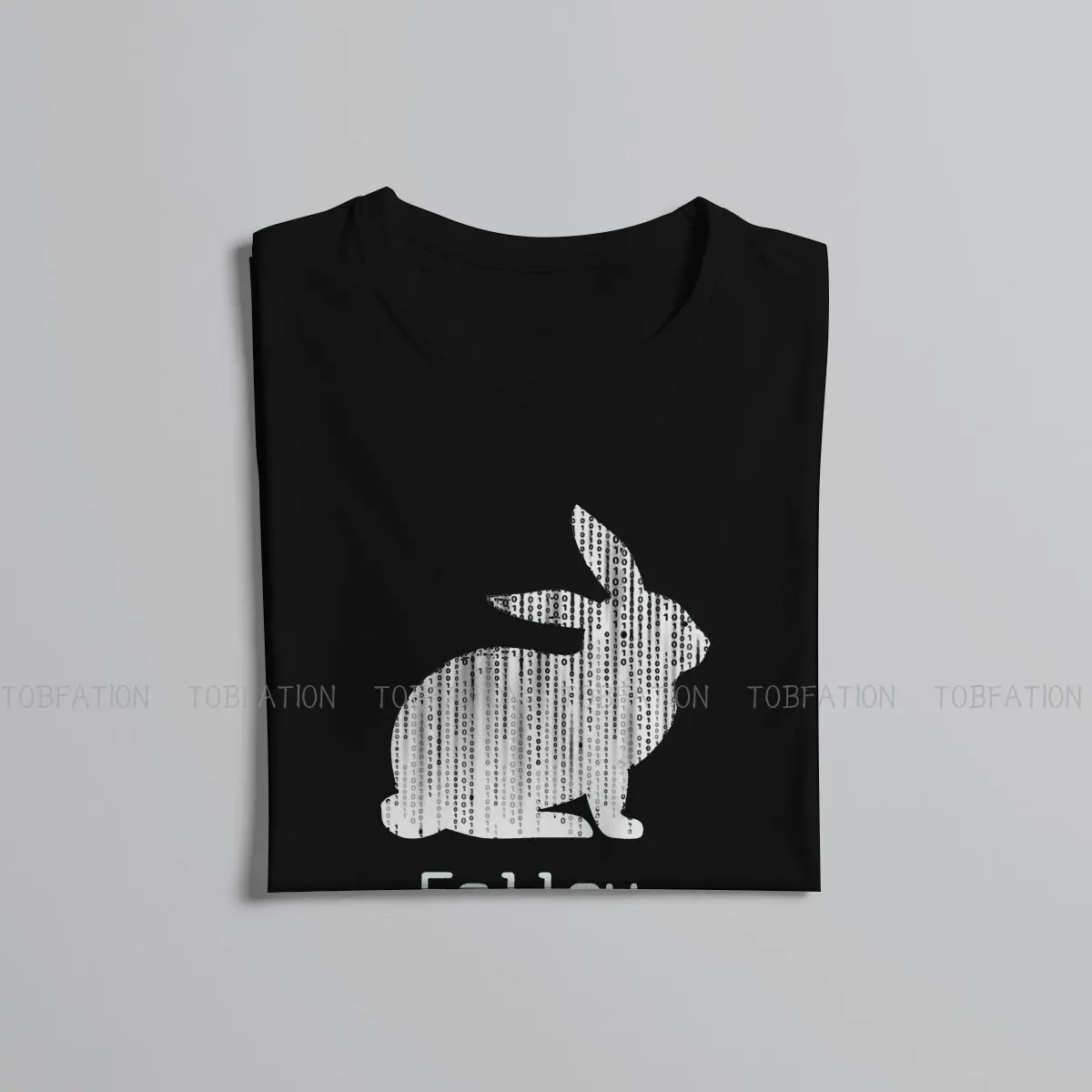 The Matrix Neo Film Follow the white Rabbit1 T Shirt Men Ofertas Large Crewneck Tshirt Cotton Casual Tops