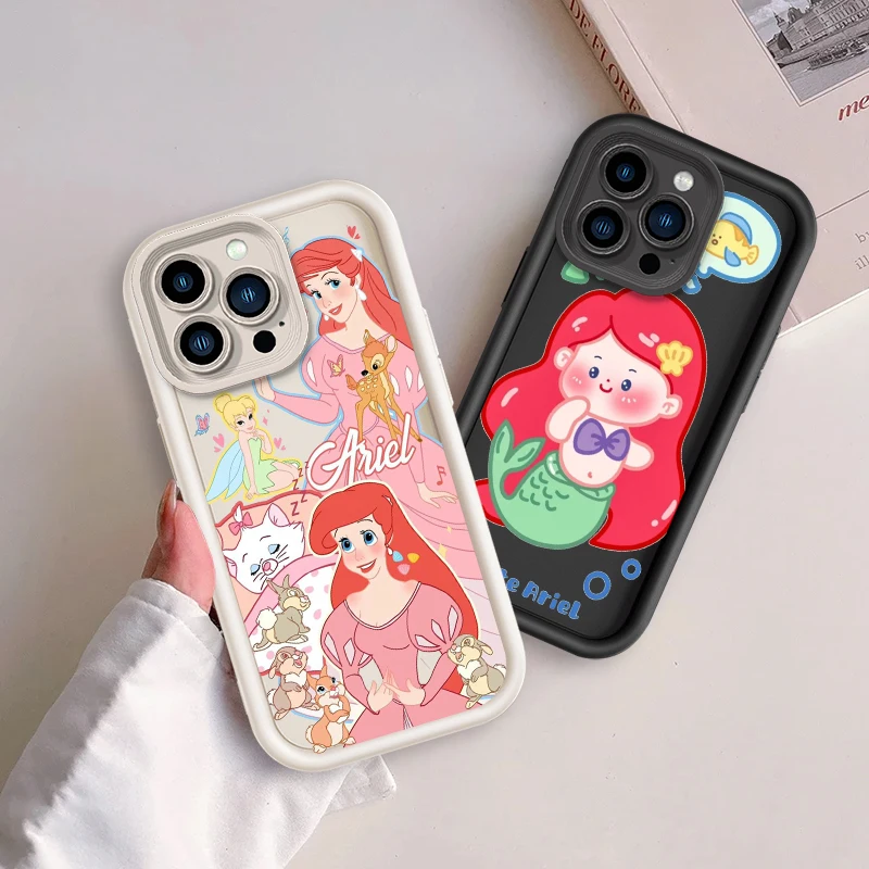 The Little Mermaid Cute Eye Ladder For Apple iPhone 15 14 13 12 11 XS XR X Pro Max Plus Funda Phone Case