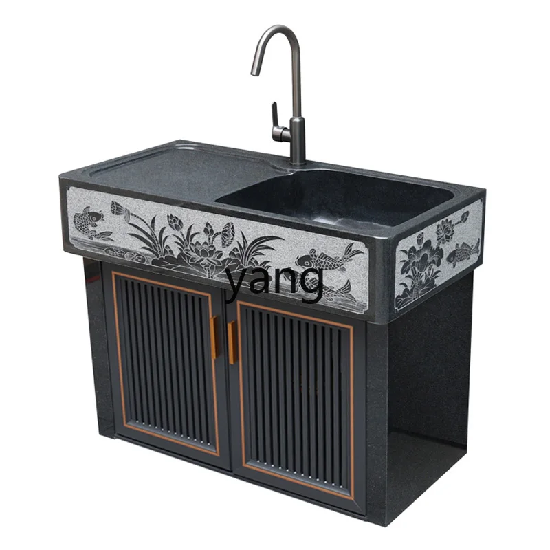 CX Courtyard Marble Material Laundry Tub Outdoor Pool Inter-Platform Basin Garden Villa Integrated Vegetable Washing Sink