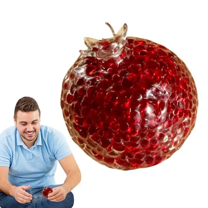 

1 шт., мультяшный красный гранат ручной работы, писклящий мяч, игрушка, портативный сенсорный артефакт, игрушка для снятия стресса для детей и взрослых