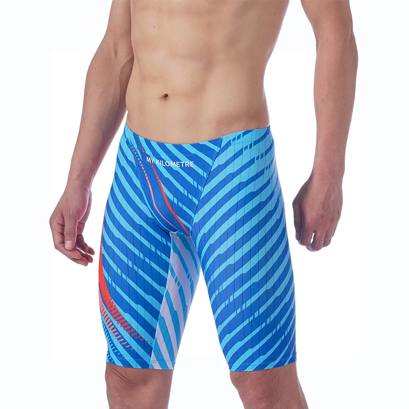 MY KILOMETRE Bañadores de hombre Swim Jammers atléticos profesionales Bañadores Hombre Traje De Baño Hombre Shorts de baño de entrenamiento duraderos