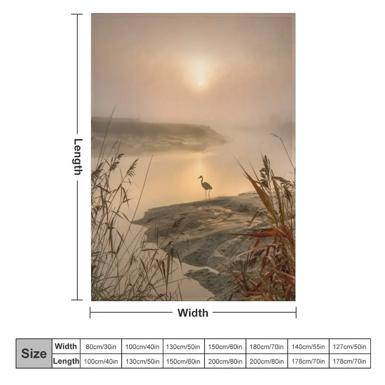 Heron At Peace Throw Blanket Personalized Gift Soft Big Decorative Sofa Decorative Beds Heavy Thin Blankets
