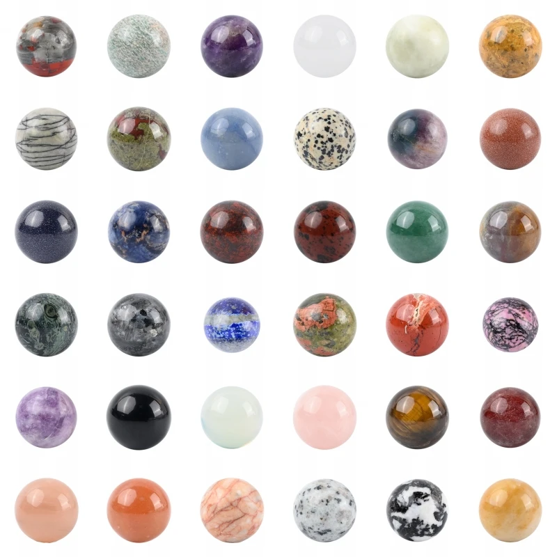 Natural Crystal Round Ball DIY Beads Unisex Style Ornament Healing Orb Sphere Rocks 20mm/25mm/30mm Aventurine Quartz Agate Gift